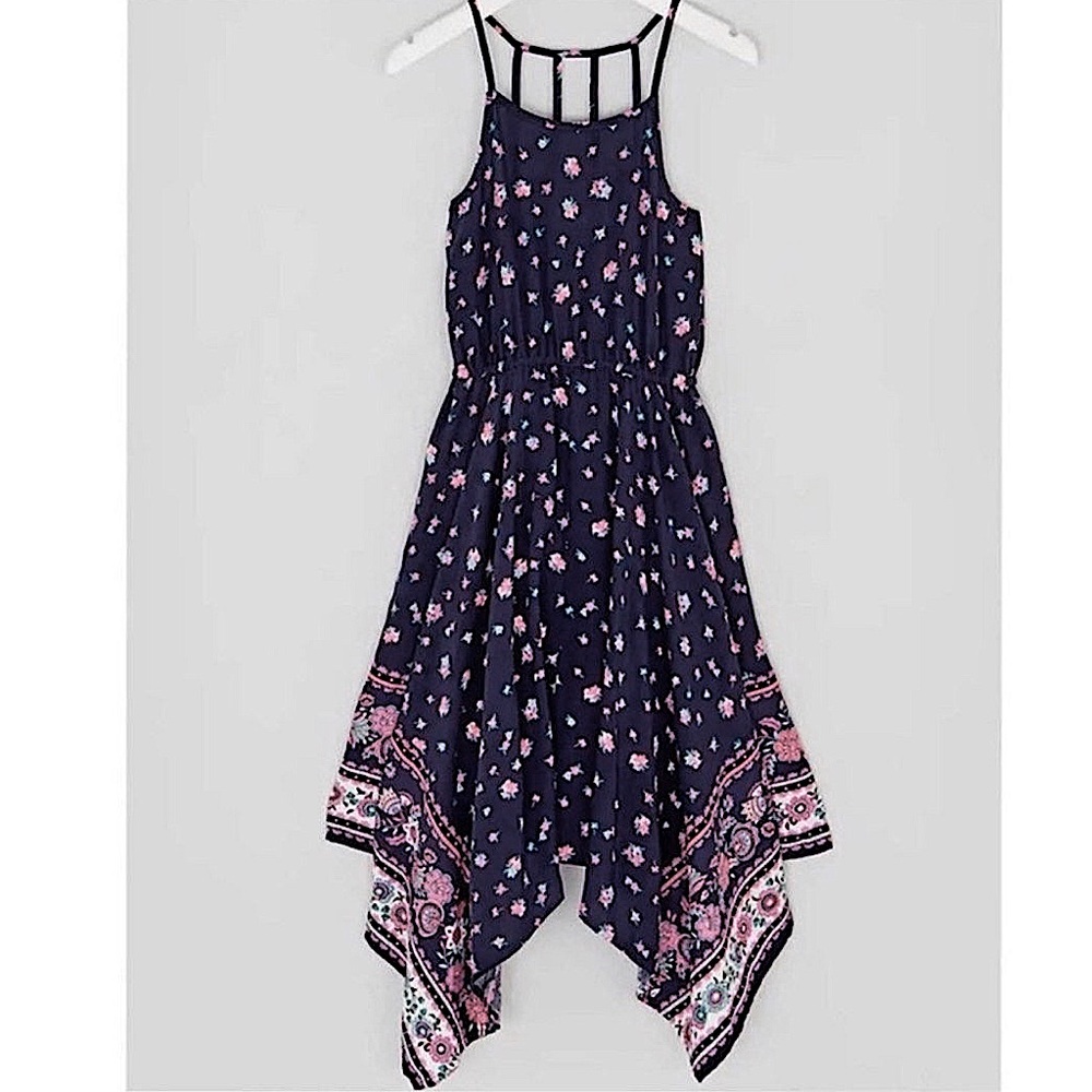 Soprano Print Handkerchief Dress, Girls, S(7/8)